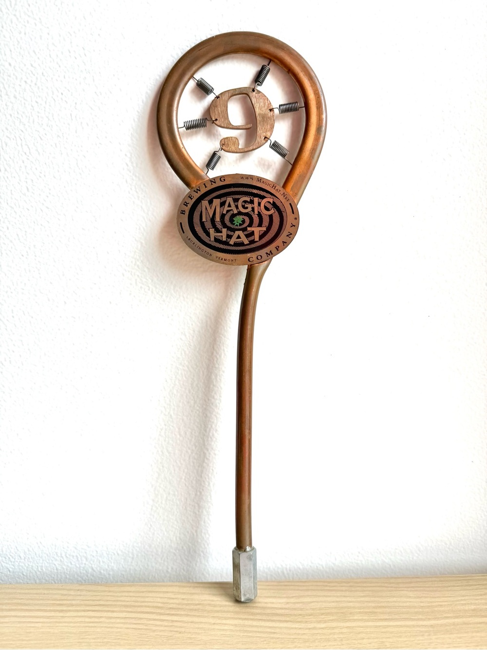 Magic Hat Brewing No 9 Vintage Beer Bar Tap Handle Copper Steampunk Breweriana
